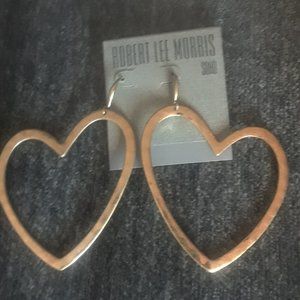 Beautiful Robert Lee Morris large heart hoops